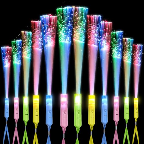 36PCS Fiber Optic Wands Glow Wand LED Light Up Wand Bulk with 3 Models Colorful Flashing Glow in The Dark Party Supplies Fiber Optic Lights Glow Wands Bulk Party Pack for Birthday Party Favor Wedding