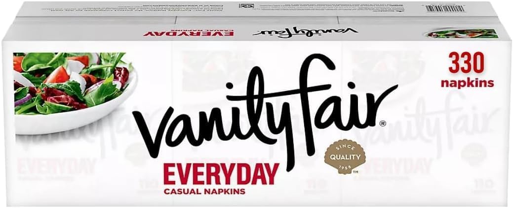 Vanity Fair Everyday Paper Napkins - 110 2-Ply Disposable Napkins (Pack of 3) - 330 Total