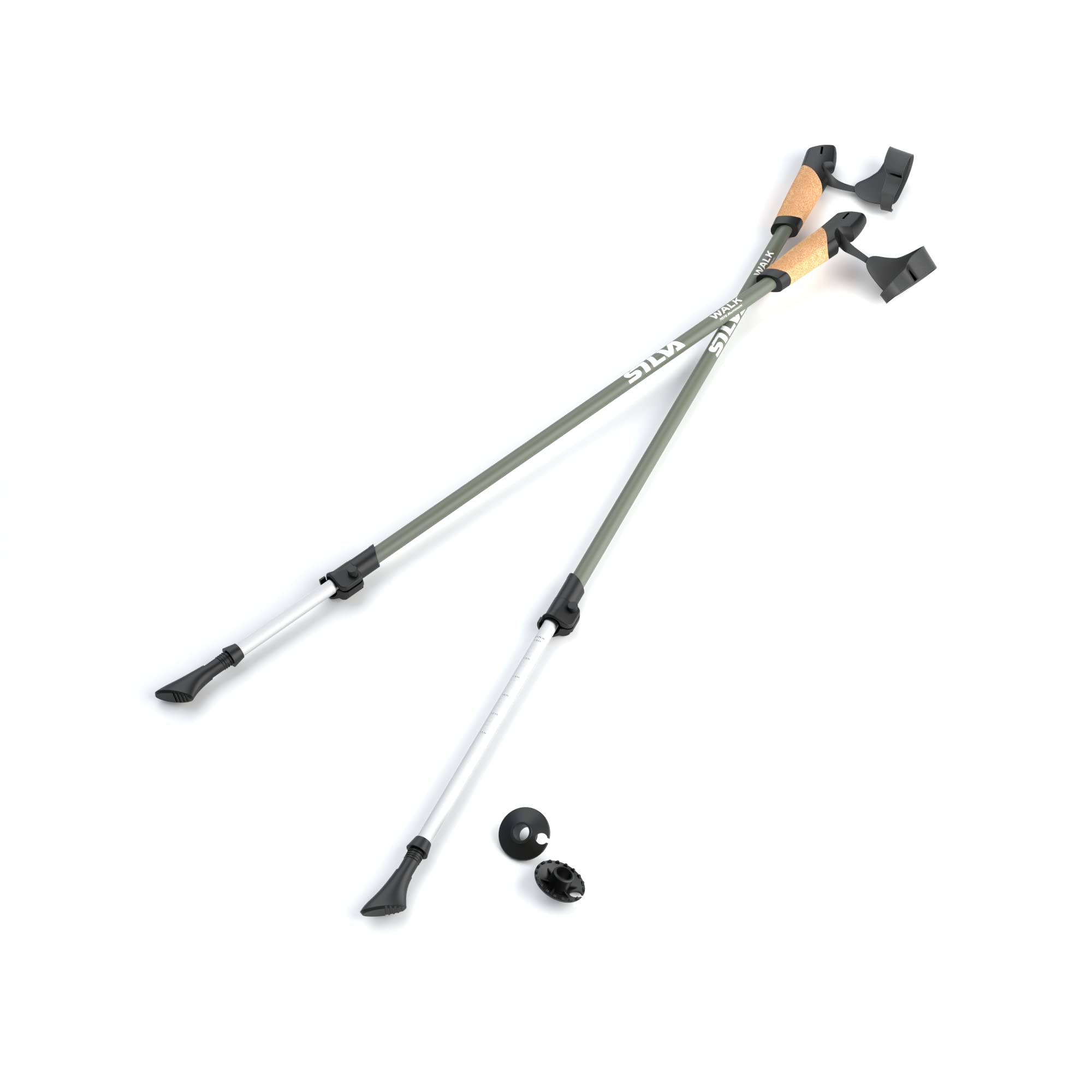 Silva Walk Poles Aluminum Cork telescópicos 2 secc. par, STOCK, 38123