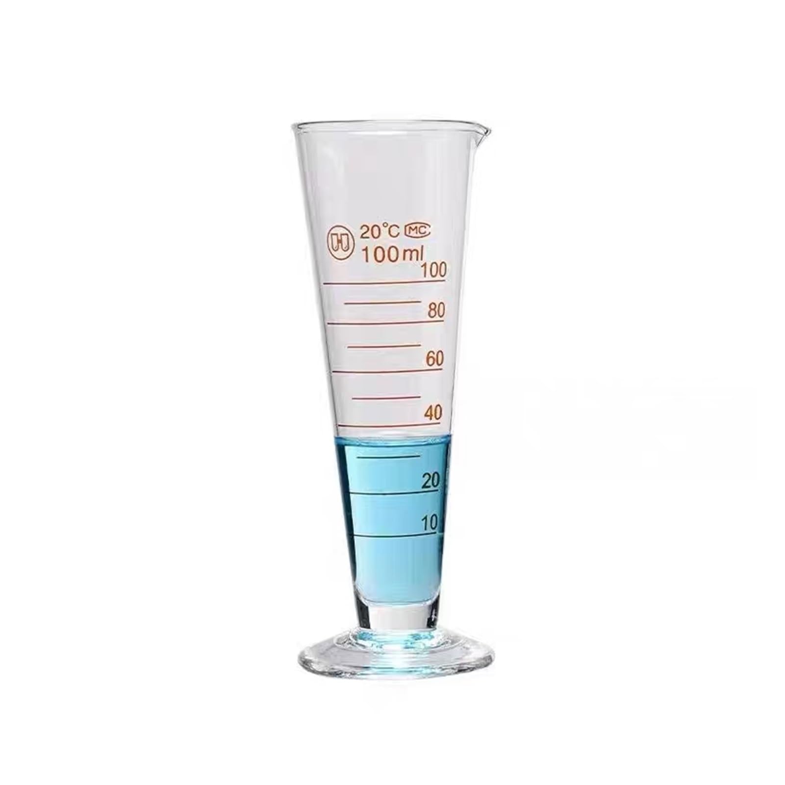 Laboratorio Misurino conico graduato Cilindro conico triangolare Attrezzatura da laboratorio(250mL 2pcs)