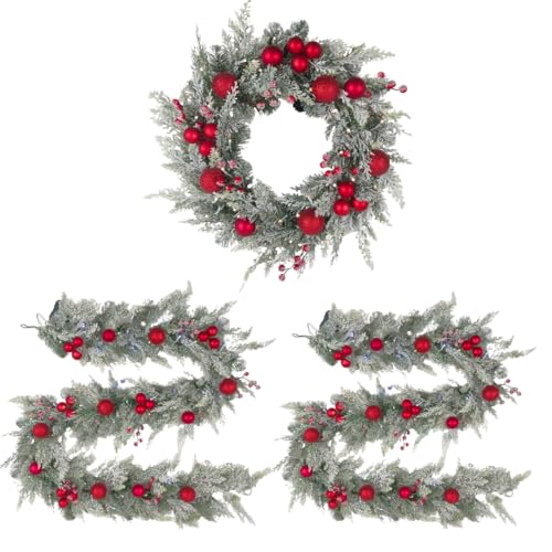 Sunny Bay Atelier 24-Inch Wreath and 2PC 6 feet Garland