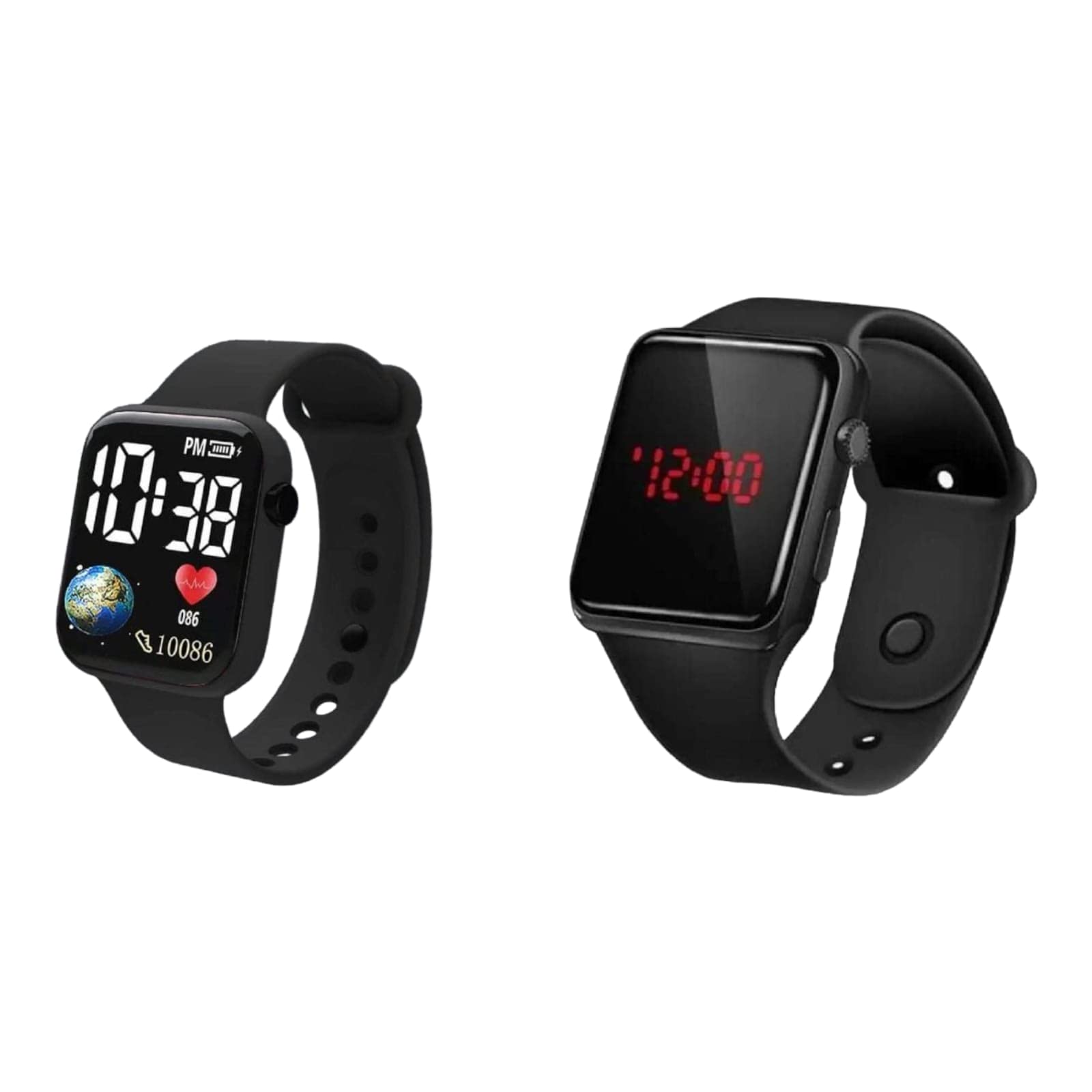 MVS LED Digital Square Dial Digital Watches For Boys (Pack of 2 Pcs) (Black) (B0BXPF8V54) Amazon Price History, Amazon Price Tracker