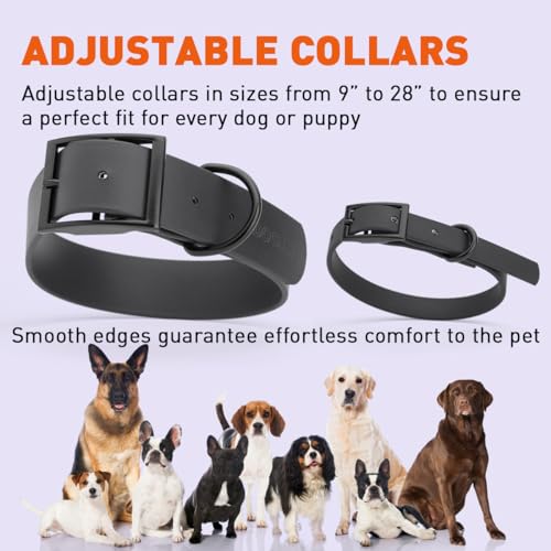 Image of Dogline Biothane Waterproof Dog Collar Strong Coated Nylon Webbing with Black Hardware Odor- Proof for Easy Care Easy to Clean High Performance Fits Small Medium or Large Dogs, Cherry Red