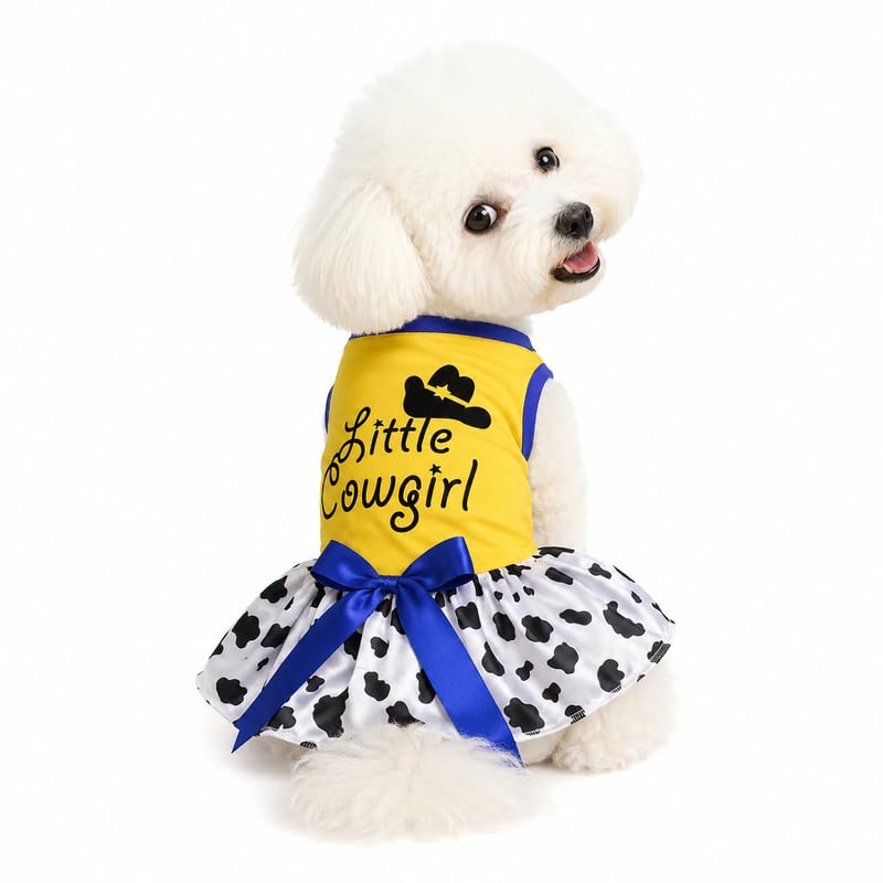 Robe pour chiot Little Cowgirl M jaune anti frottement pour jeune chien