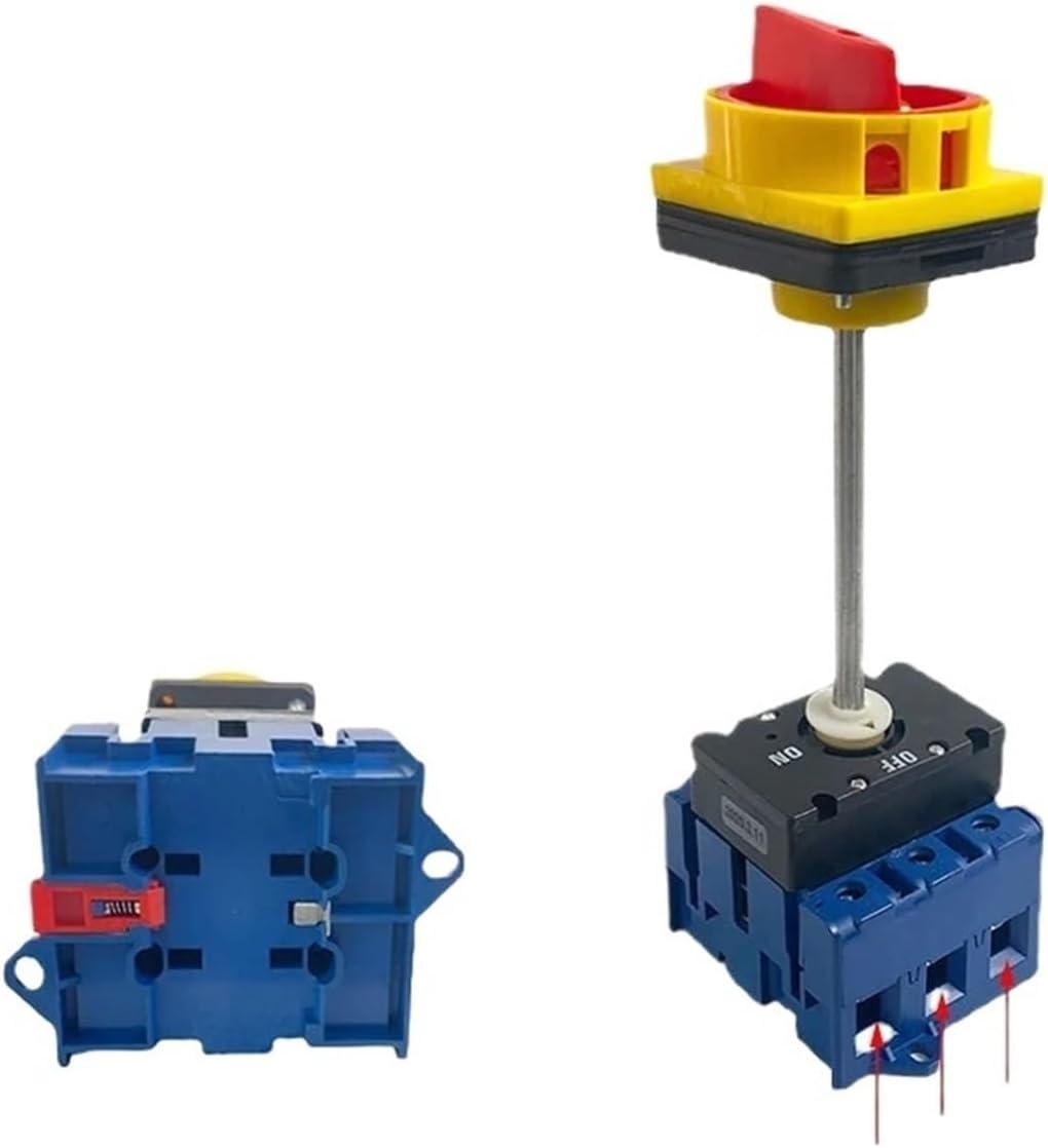 Isolator Switch with Padlock Panel 100A 3 Phases 2 Position On-Off with Aluminium Bar Rotary Switch Cabinet YMD11-100B(100A 4P)