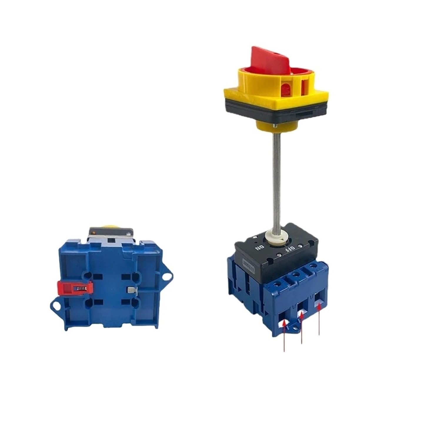 Isolator Switch with Padlock Panel 100A 3 Phases 2 Position On-Off with Aluminium Bar Rotary Switch Cabinet YMD11-100B(100A 3P) Controls Switches