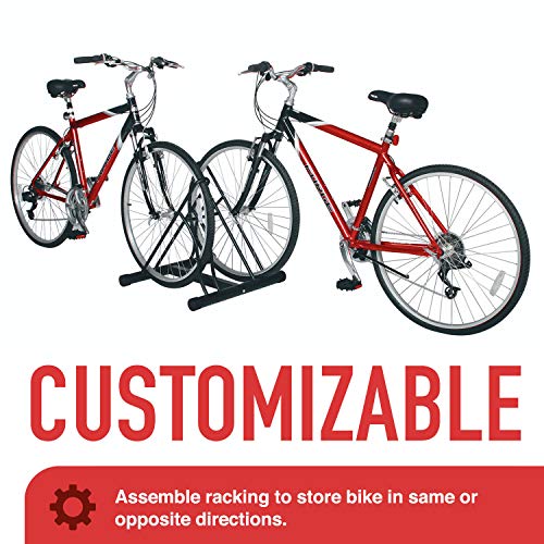Racor PBS-2R Floor - 2 Bike Stand - Garage Storage Organizer - Fits Adult and Children’s Bikes