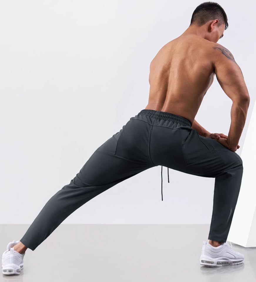 Men's Sweatpants with Zipper Pockets Joggers Athletic Running Workout Gym Stretch Tall Track Pants - Image 8