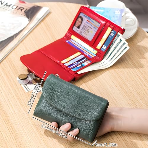 Unisex Pebble Leather Wallet, Small Compact Bifold Pocket Purse with Credit Card Holder, Genuine Leather Coin Purse (13)3