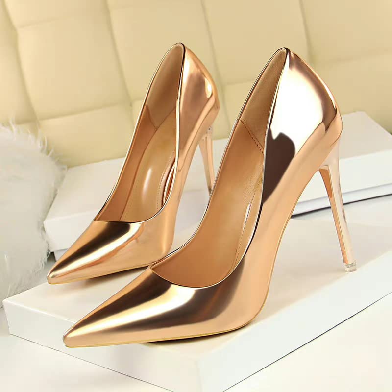 ChaiRong Zhou High Heels Womens Pointed Toe Slip on Stilettos Party Wedding Pumps Basic Shoes4