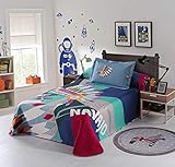 NH NOVOTEXTIL HOGAR Colcha Bouti Estampada de Verano y Entretiempo, Multicolor,Varias Medidas y Colores Disponibles (Plumas, Cama 90 cm)