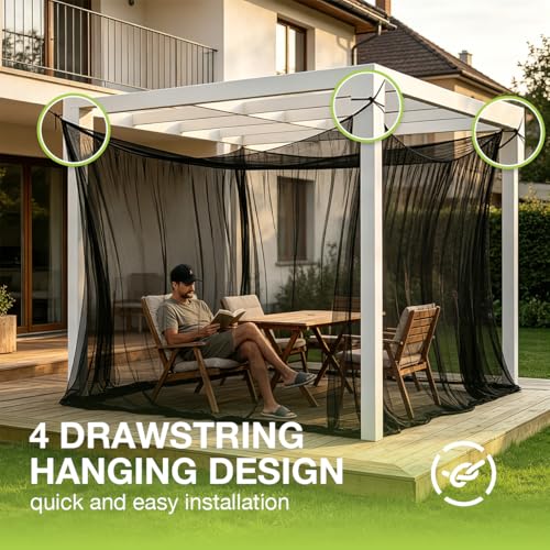 Moustiquaire extérieur 3x3m pour stopper les insectes sous la pergola du jardin - 5