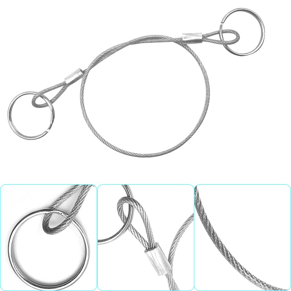 YuCool Lot de 12 cordons métalliques en acier inoxydable 316 avec revêtement en caoutchouc pour la navigation, empêche la perte et la suspension d'objets 2 mm