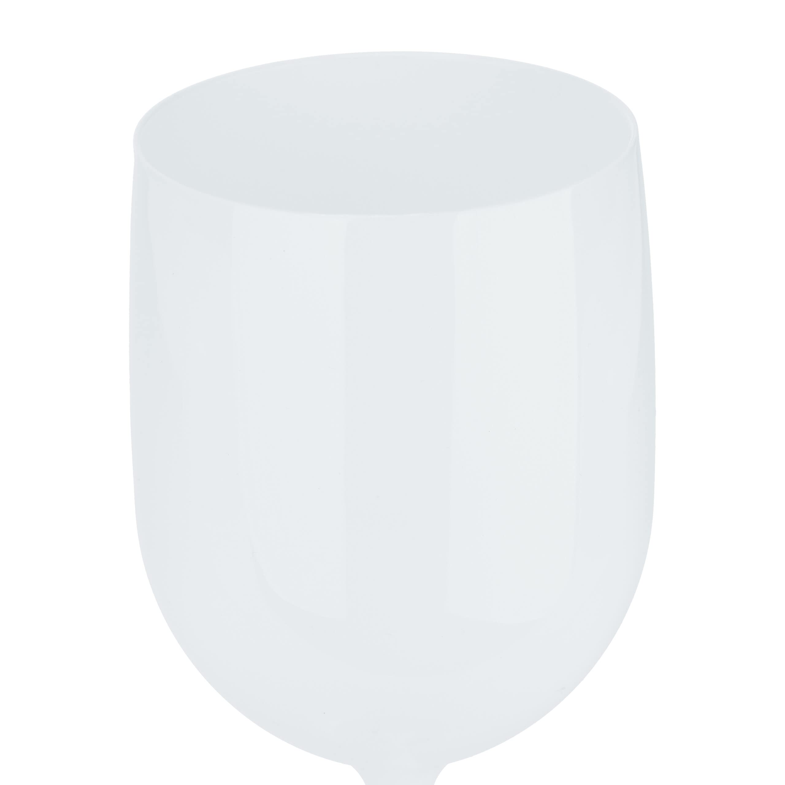 Relaxdays Copas Vino Plástico, Set de 6, Irrompibles, Libres de BPA, 400 ml, Reutilizables, Vasos Camping, Blanco