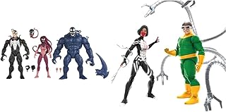 Hasbro Marvel Legends Series Venom Multipack Action Figure 6-inch Scale Collectible Toy, 4 Accessories & Marvel Legends Series Spider-Man 60th Anniversary Marvel’s Silk