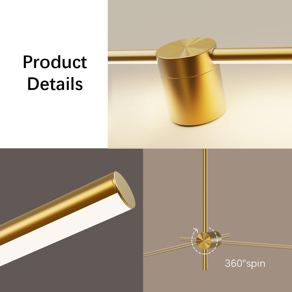 Lampada da Parete per Interni, a Striscia, lineare, in Ottone, con Paralume in Silicone Bianco, Applique a LED Moderne, luci Creative orientabili e Regolabili a 360° per Comodino.
