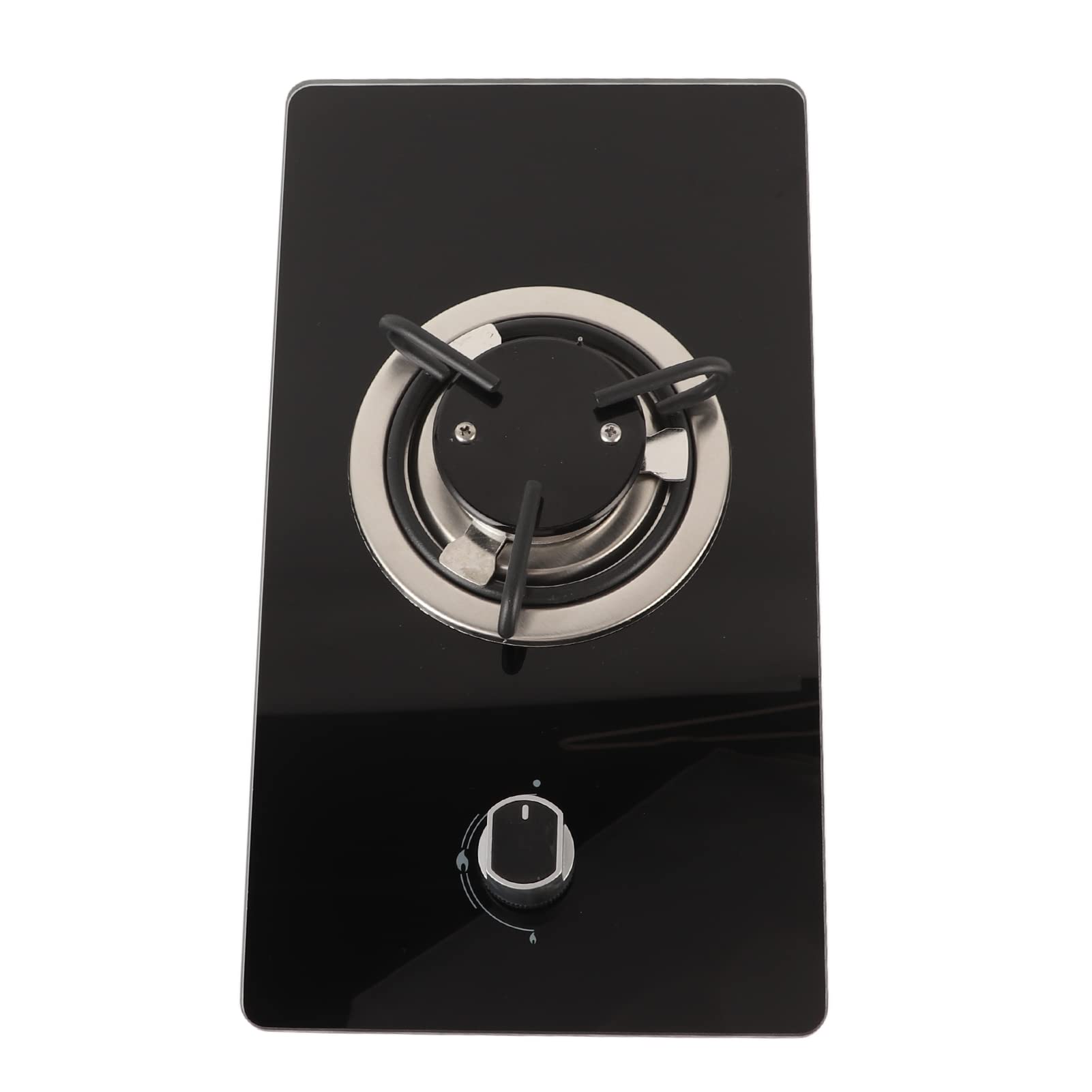 CHICIRIS Hornillo de Gas para Quemador Único, Hornillo de Camping Portátil de 1,8 KW con Fuego Ajustable Continuo y Panel de Vidrio Templado para Autocaravana, Barco, Yate, Cabina de