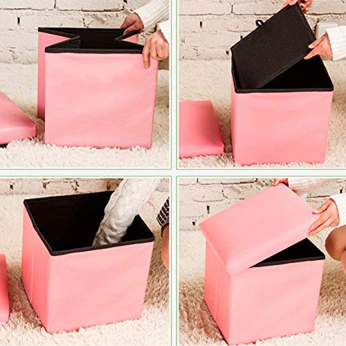 Boîte de rangement pouf et repose-pieds pliable pour petit espace