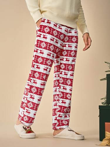 PASLTER Mens Pajama Pants Fleece Plush Lounge Sleep Pj Bottoms Soft Drawstring Pants with Pockets for Men2