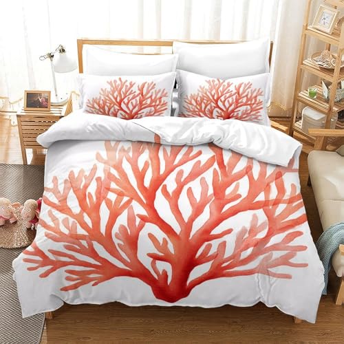 Housse de couette corail hypoallergénique en microfibre