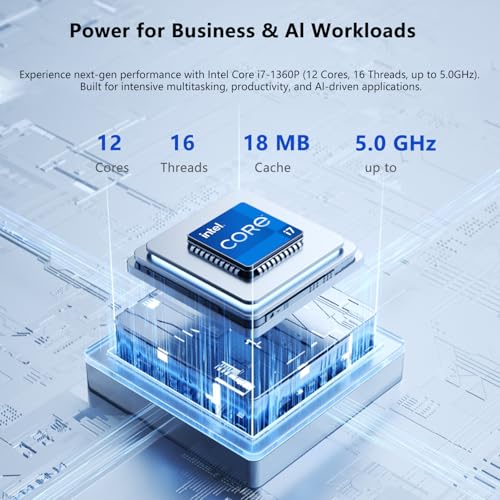 Image of ASUS NUC 13 Pro Mini Desktop, Intel 12-Core i7-1360P, 16GB RAM, 512GB SSD, Wi-Fi 6E, Support 4-Display 4K, Thunderbolt 4, HDMI, Bluetooth, Windows 11 Pro, Black, PC for Home /Business /Gaming