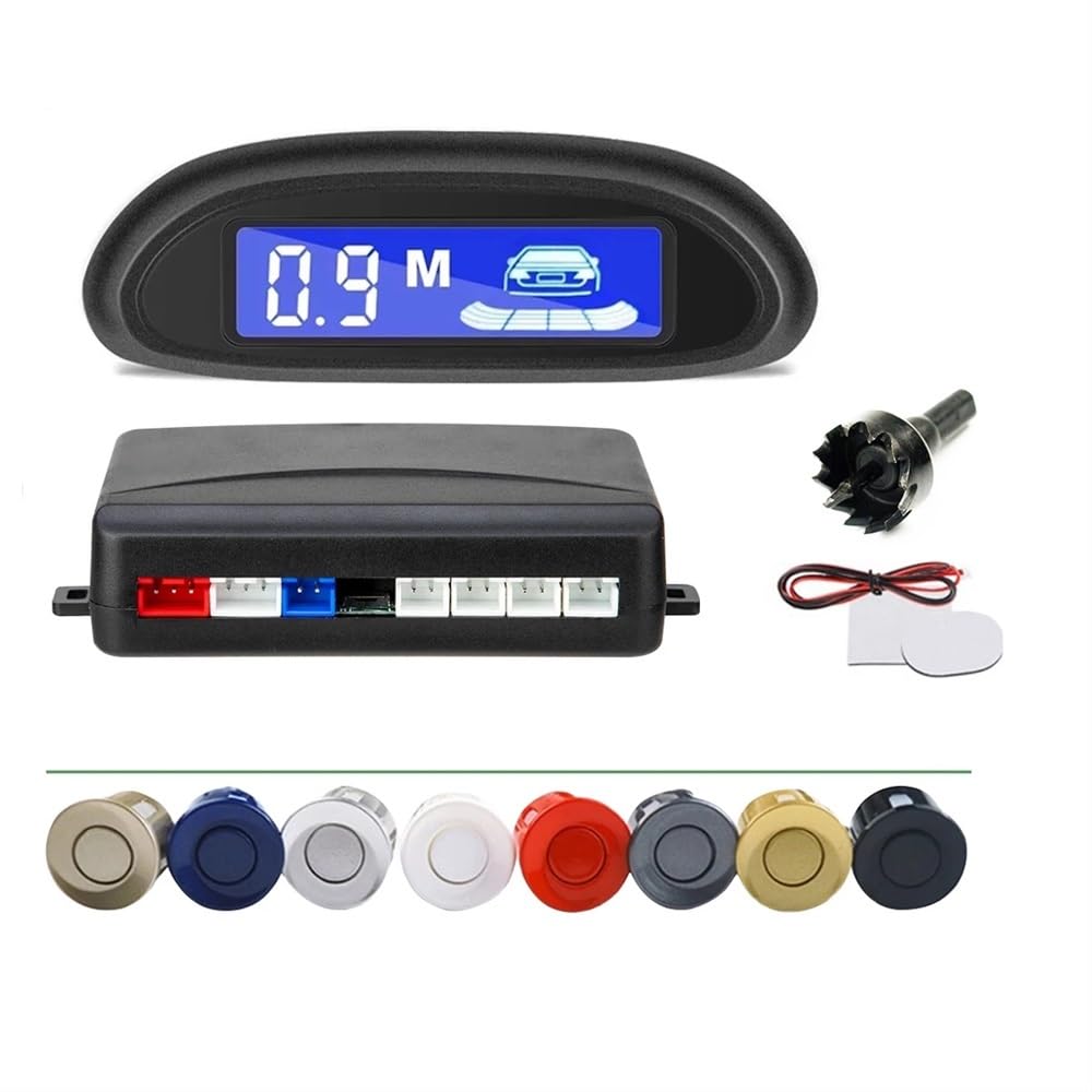 Kit sensori parcheggio Monitor radar di parcheggio per auto con 4 | Monitor radar di parcheggio per auto con 4 sensori di backup di rilevamento retromarcia Parktronic automatico Display