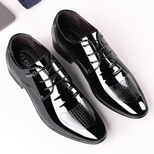 Men's Dress Shoes Business Classic Formal Derby Lace-up Shoes Oxford Shoes Patent Leather Tuxedo Shoes4
