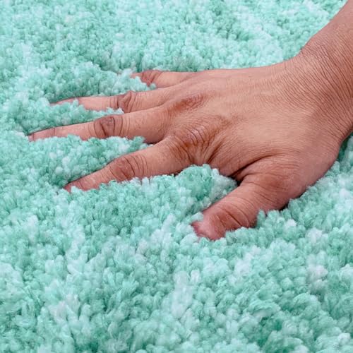 Image of Amazon Brand - Umi Hawai Microfiber Bath Mat Super Soft Non-Slip Washable Multipurpose Bathroom mat, Bedroom Doormat for Home -Aqua, (40x60 cm) Pack of 1