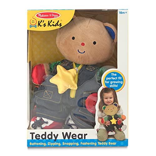 Melissa & Doug K's Kids - Teddy Wear Stuffed Bear Educational Toy - Plush Bear Zipper And Button Learning Toy For Toddlers #TOP5