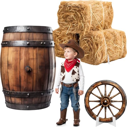 Image of 3 Pcs Cowboy Stand Party Decorations Set with Sturdy Bases Big Yard Sign for Themed Party Baby Shower, Photo Booth Props Indoor Outdoor