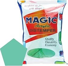 MAGIC PAINTS Acrylic Distemper Paint Smooth Matte Finish Applied on Interior Cement Plasters, Ceilings, Asbestos Sheets, Concrete as a Top Coat Finish SURF GREEN 1KG