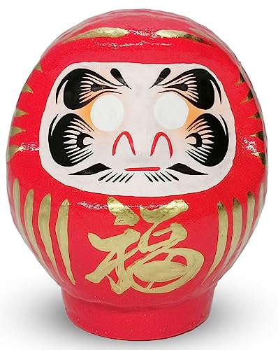 Muñeco Darumadoll japonés rojo de papel 9.5 cm miniatura 1