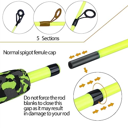 Combo de caña de pescar de 170cm con carrete giratorio adaptable 7