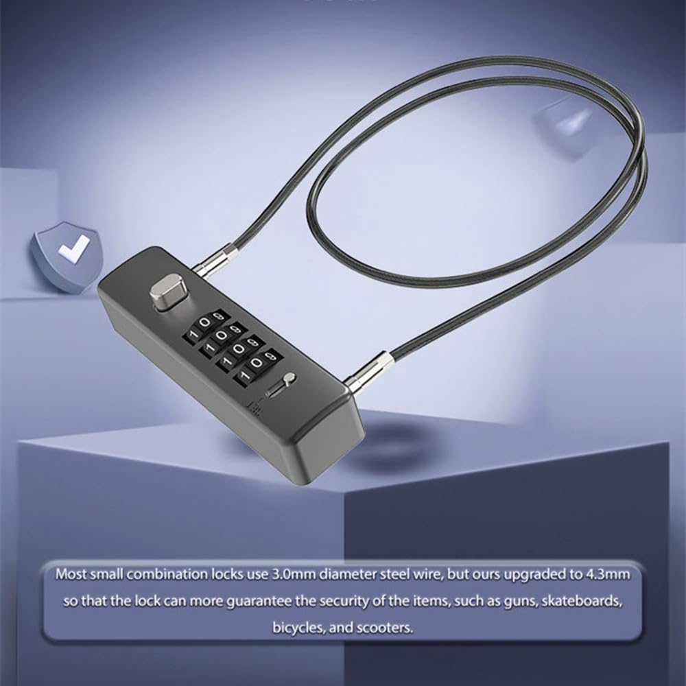 Amazon | YAVINCOL パスワードロック 南京錠 ワイヤーロック 4桁 暗証番号 ダイヤルロック 盗難防止 防犯 旅行  コンビネーションロック ナンバーロック パスワードダ 錠前 補助錠 ブラック2-30 | 補助錠・錠前