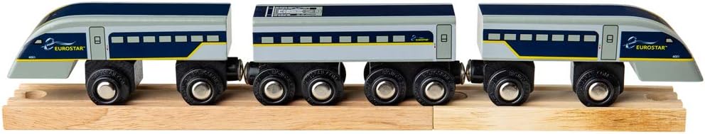 Bigjigs Rail Eurostar Toy Train | Model of the e320 Engine | Wooden Accessories for Railway Track Set | Ideal First Gift for 3+ Year Old Kids | Educational Tool Suitable for Young Boys & Girls