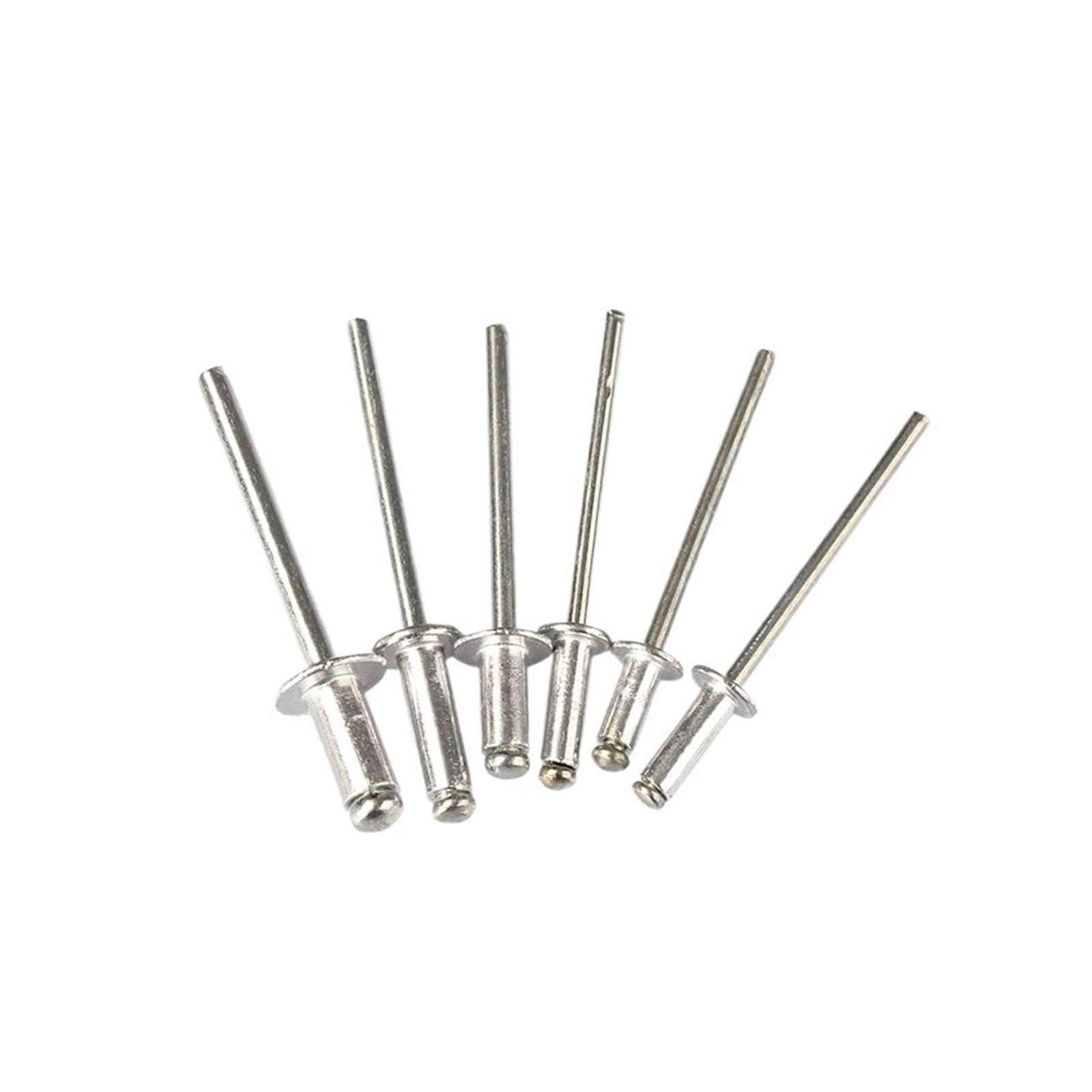 60-częściowy zestaw nitów, zawiera nity 2,4 mm, 3,2 mm, 4,0 mm i 4,8 mm, idealny do majsterkowania, napraw samochodowych i mocowania.