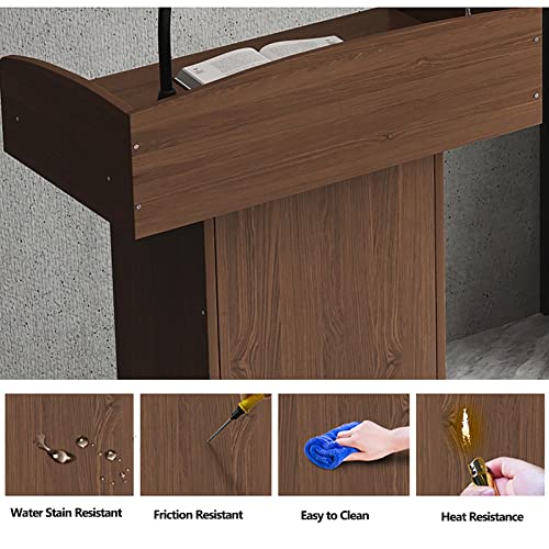 Atril de madera con estante inferior amplio y diseño estable de pie 4