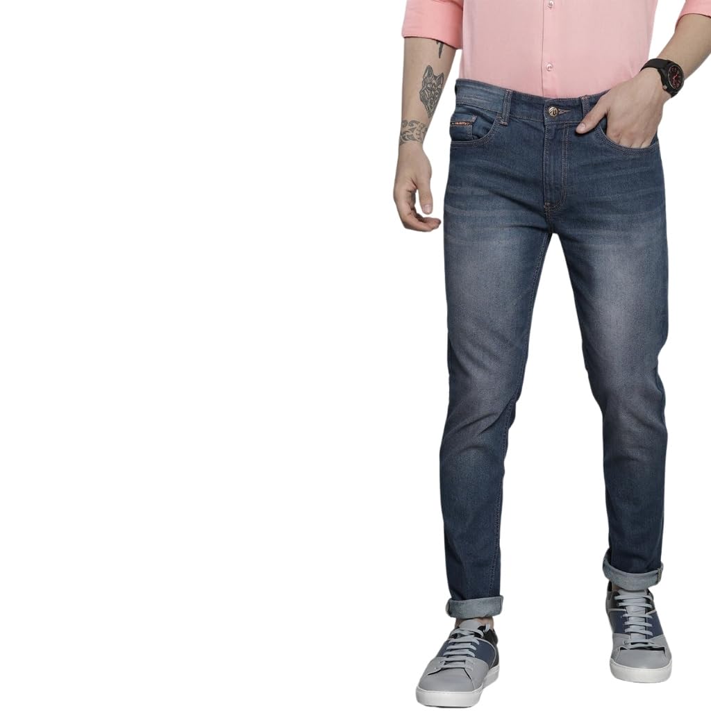 Men Slim Fit Solid Mid-Rise Stretchable Jeans