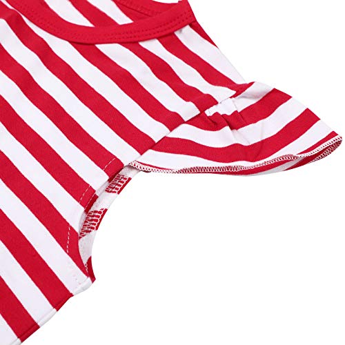 Image of LUKYCILD Baby Girls Summer Clothes Casual Clothing Suit Short Sleeve Striped T-Shirt +Pants