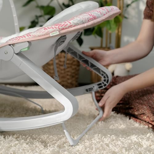 Image of Ingenuity Keep Cozy 3-in-1 Grow with Me Vibrating Baby Bouncer Seat & Infant to Toddler Rocker, 0-30 Months Up to 40 lbs (Pink Lily)