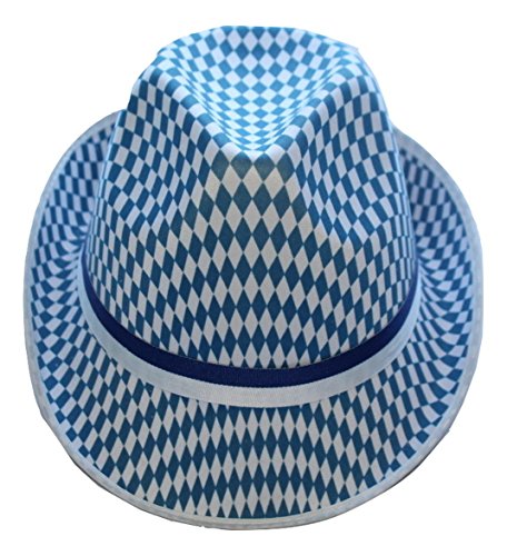 Preisvergleich Produktbild KarnevalsTeufel Hut mit Bayernrauten Accessoire Oktoberfest Bavaria Trilby