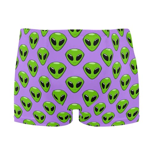 Cute Alien UFO Mens Swim Trunk Swimwear Bathing Suit Swim Brief Square Leg Board Short S B0404017