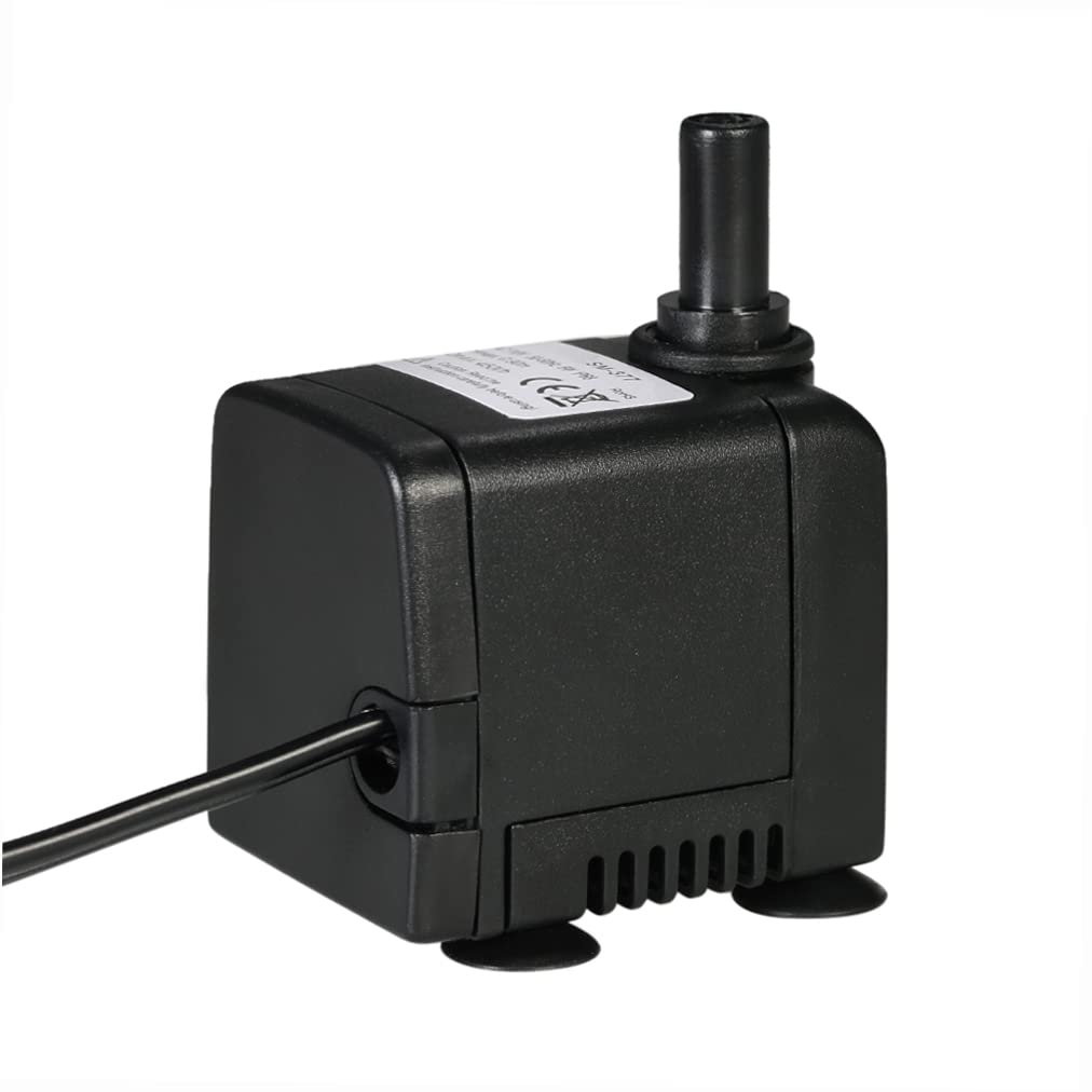 Matybobe 450L/H 6W Submersible for Aquarium Tabletop Fountains Pond Water Gardens and Hydroponic Systems with 2 Nozzles AC220-240V