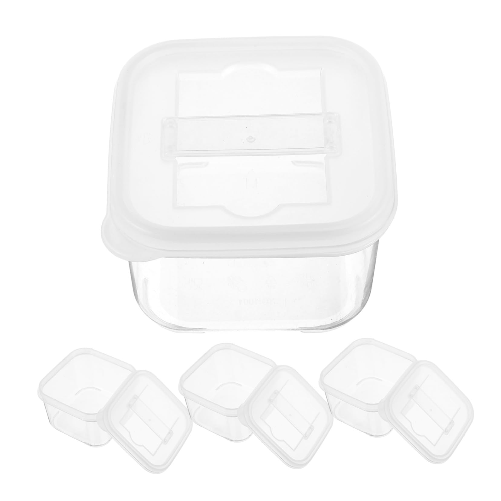 Veemoon Small Sampling Box for Food Soil 250ml Mini Containers Clip Lab Dressing Case Fridge Organizer
