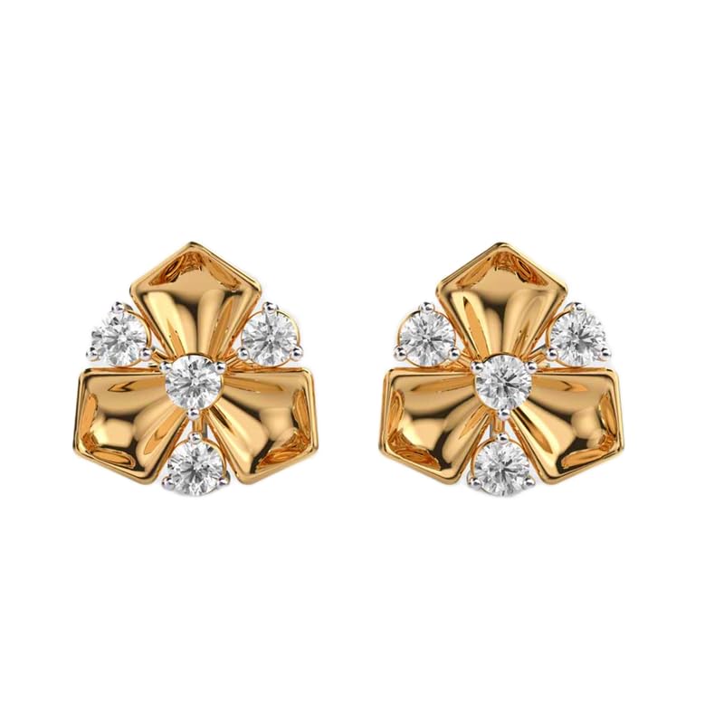 Clous d'oreilles argent 925 doré à l'or fin élégance florale durable