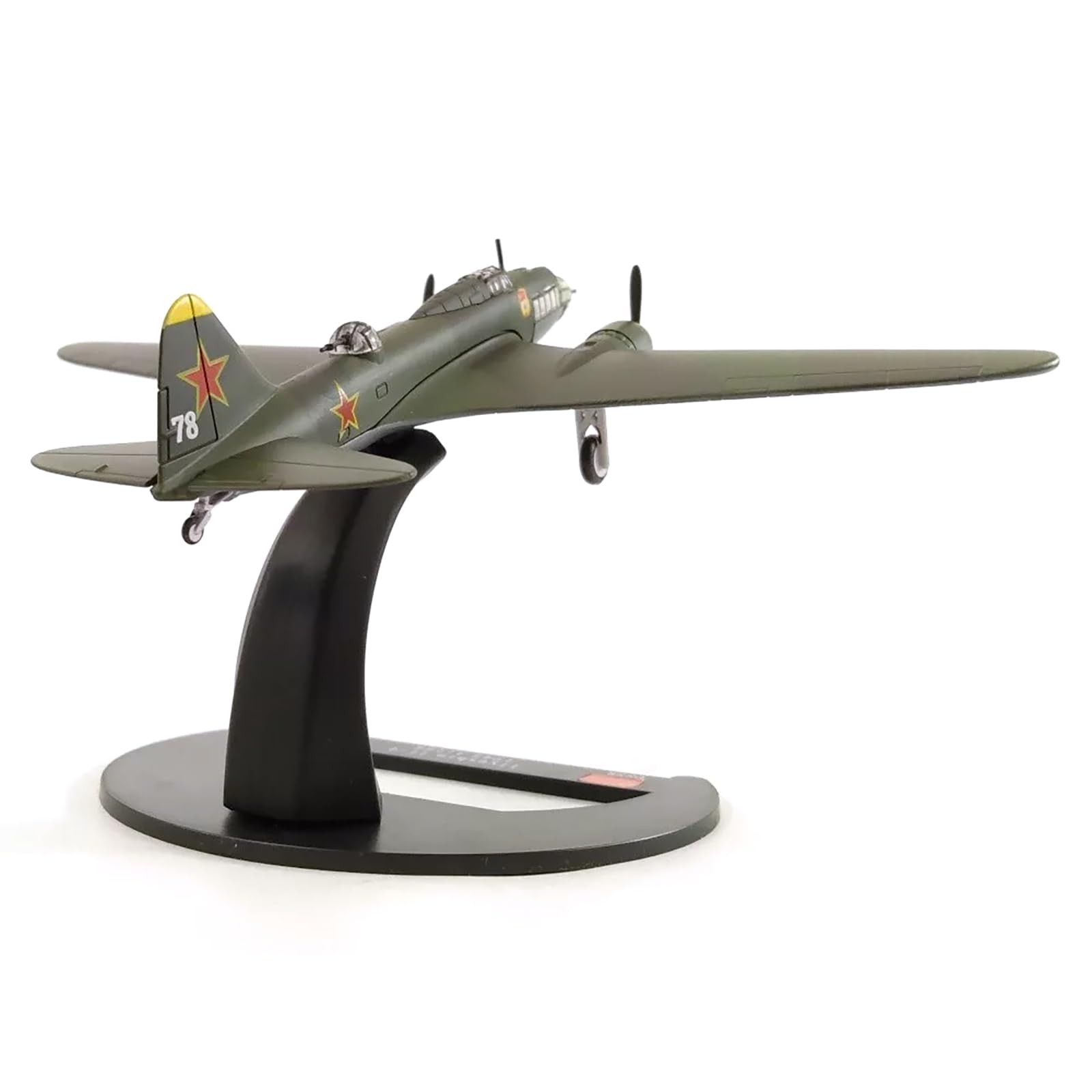 DBEIXIWEI Alloy 1/144 WWII Soviet IIyushin II-4 Bomber Airplane Model Die-Cast Battle Airplane Craft for Airshow Model Display