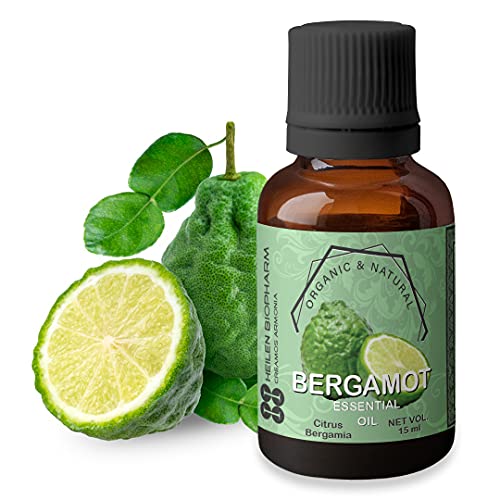 Image of Heilen Biopharm Food Grade Edible Bergamot Essential Oil - 15 mL Bottle Pack of 1, For Skin Nourishment, Anti-Acne, Anti-Wrinkle