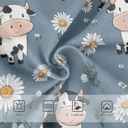 Wusikd Cute Cows Daisies Boys' Underwear Cotton Blue Boys Briefs Soft Toddler Underwear 2T3