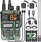 UV-9R Pro 8W Baofeng Ham Radio Long Range Handheld Dual Band Two-Way Radio Transceiver Rechargeable Walkie Talkies with Speaker Mic and Programming Cable Full Kit,2Pack