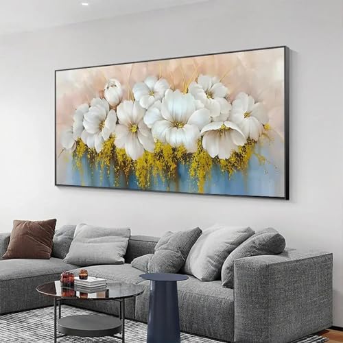 Feuille d'or affiches d'art classique de luxe fleur blanche dsdsgog - 3